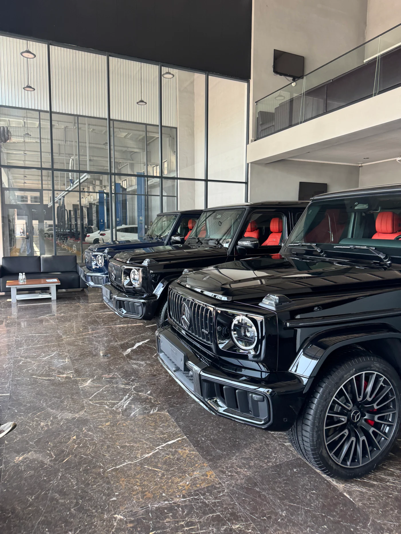 G-Class vehicles in the showroom